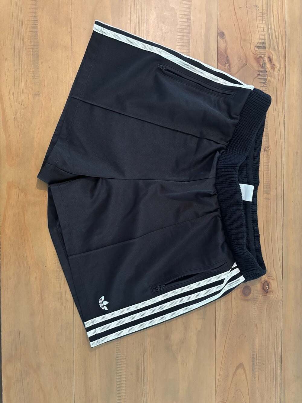 Adidas Sprinter Shorts with Knitted Crochet Details Black